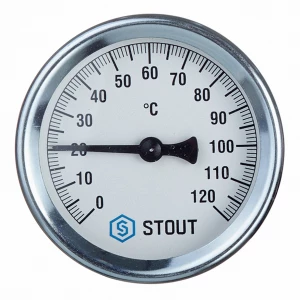 Термометр биметаллический t=120°C L=50мм Stout
