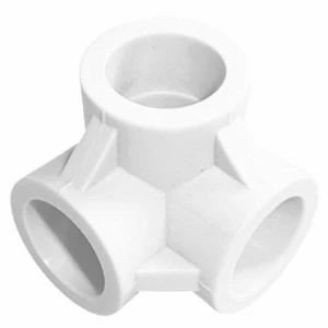 Тройник двухплоскостной ПП 25 белый Tebo
