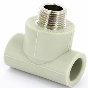 Тройник комбинированный ПП 32х1/2\' наружная резьба серый Tebo