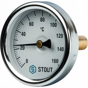 Термометр биметаллический t=160°C L=50мм Stout
